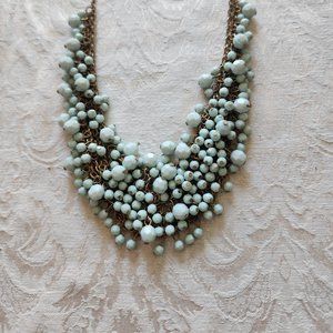 Breaking Waves Chunky Multi Light Blue 10" Necklace 1990's